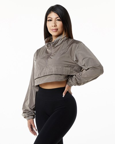 Alphalete All-Purpose Crop Jacket Brune | ORBMV8947