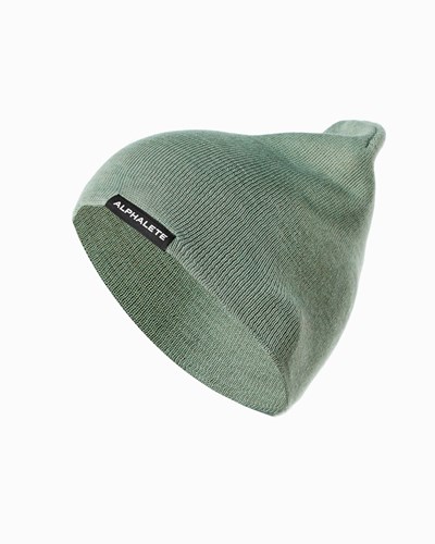 Alphalete Bomulds Knit Beanie Sage | DYCMI4216