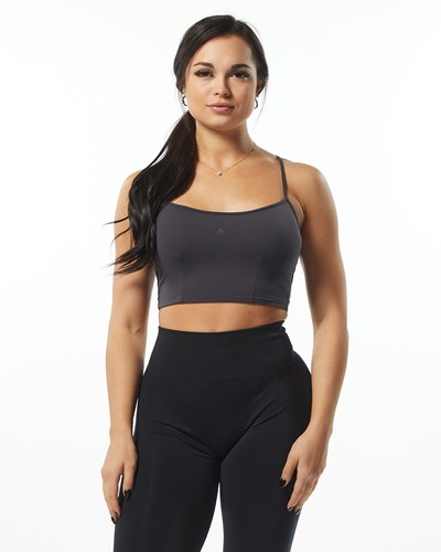 Alphalete Camisole Y-Back Crop Tank Mørkegrå | EYVGN4593