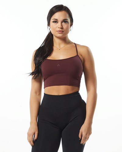 Alphalete Camisole Y-Back Crop Tank Wine | ZHXRU3871