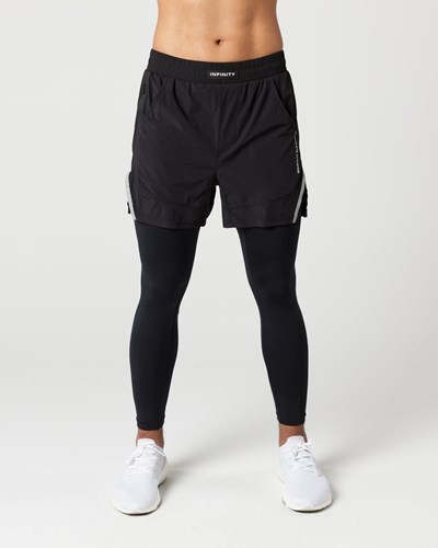 Alphalete Compression Forede Woven Trænings Kort Sort | FWHLM8031