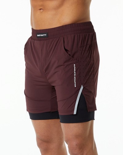 Alphalete Compression Forede Woven Trænings Kort Bordeaux | SCNLI8635