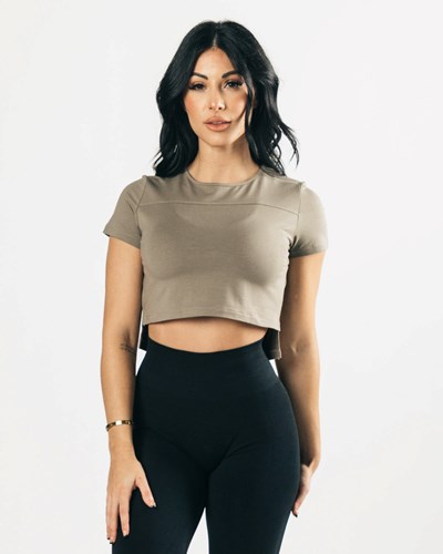 Alphalete Cropped Premium Kort Sleeve Haze | OCFBE5834