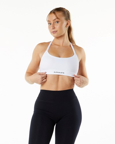 Alphalete Double Brushed Bra Hvide | YSEXN5143