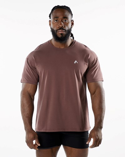 Alphalete Drop Shoulder Tee Merlot | QIJOH1234