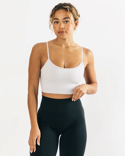 Alphalete Fitted Cropped Tank Sølv | VPDEX5904