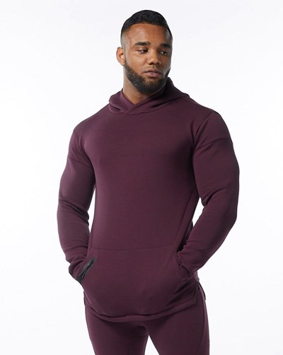 Alphalete Fitted Interlock Knit Hoodie Merlot | AKDQW1376