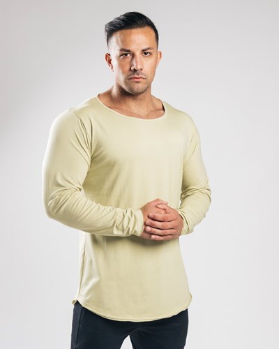 Alphalete Fitted Long Sleeve Lyseolivengrøn | GEXAN2604