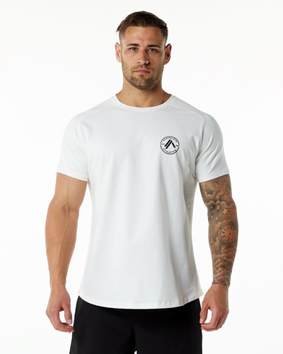 Alphalete Fitted Performance Kort Sleeve Hvide | AWSEZ2067