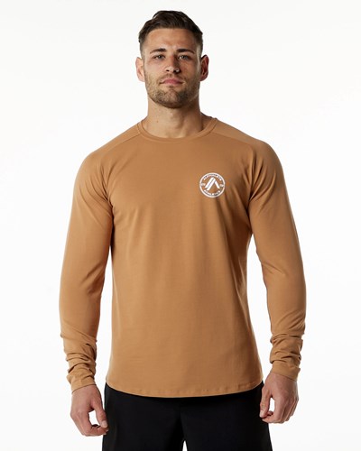 Alphalete Fitted Performance Long Sleeve Rust | OSRAB3781