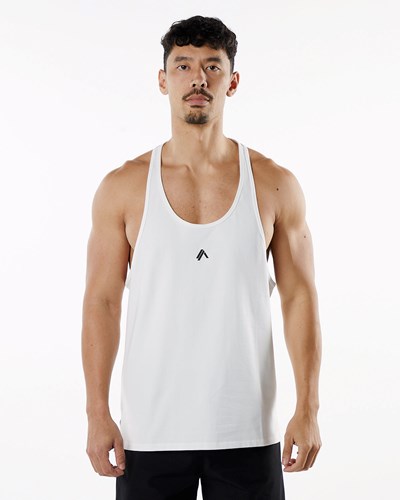 Alphalete Fitted Performance Stringer Hvide | EXBYL9456