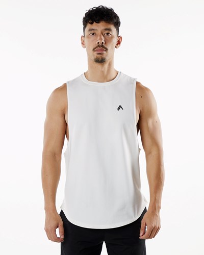 Alphalete Fitted Performance Tank Hvide | JRQMA9012