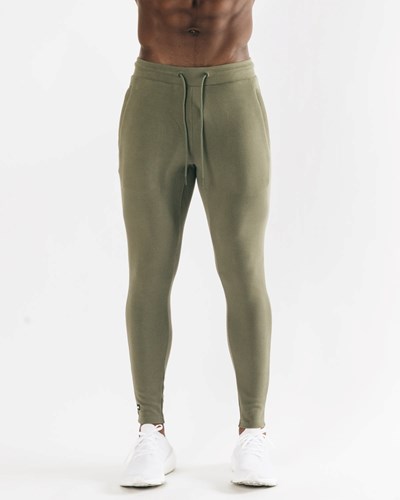 Alphalete Fitted Single-Brushed 30" Jogger Lyseolivengrøn | TPOMH9852