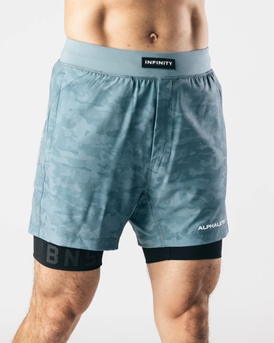 Alphalete Forede Woven 4-Way Stretch 5" Kort Sea Level | DNERT9428