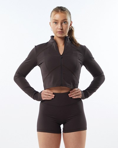 Alphalete Full Zip Crop Jacket Grå | ZODFV7860