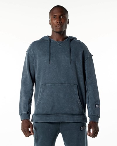 Alphalete Heavyweight Washed Terry Hoodie Blå | HUPMY0479