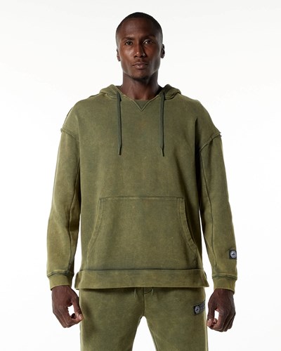 Alphalete Heavyweight Washed Terry Hoodie Grøn | UVGCK9805