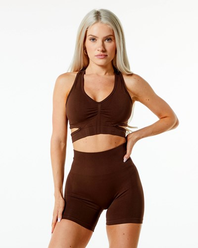 Alphalete High-Impact Seamless Sports Bra Brune | FMOGK8743