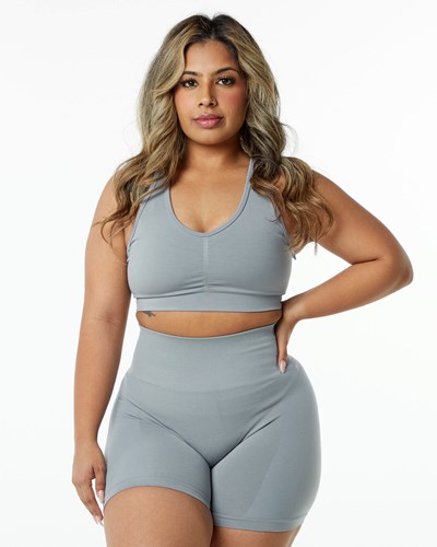 Alphalete High-Impact Seamless Sports Bra Grå | PTIYV7039