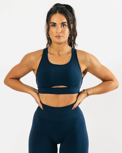 Alphalete High-Impact Seamless Sports Bra Blå | THSGX3768