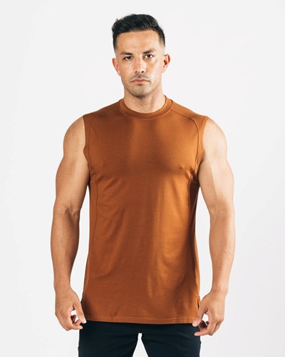 Alphalete High-Neck Premium Cutoff Mahogany | QRNMJ5832