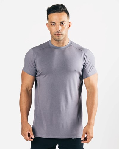 Alphalete High-Neck Premium Kort Sleeve Still Water | CFWTG3967