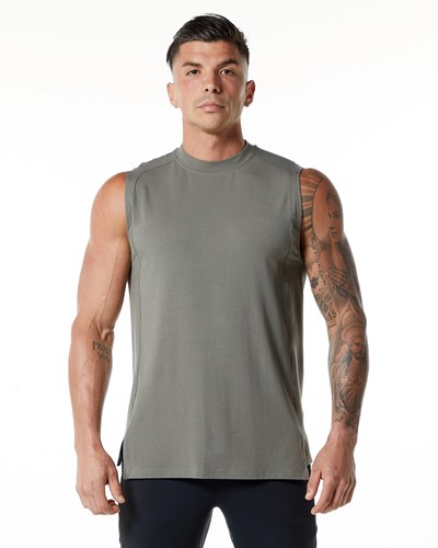 Alphalete High-Neck Premium Tank Grå | QXGZE8076