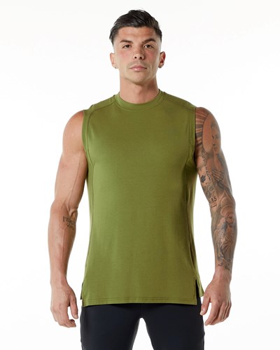 Alphalete High-Neck Premium Tank Grøn | YROWQ5021