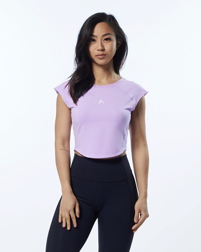 Alphalete High Performance Kort Sleeve Crop Tee Lavendel | LREGF4768