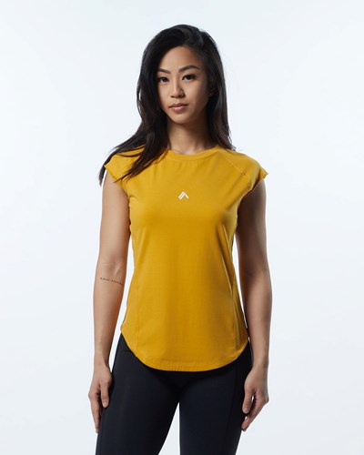 Alphalete High Performance Kort Sleeve Tee Gul | LWFAX6842