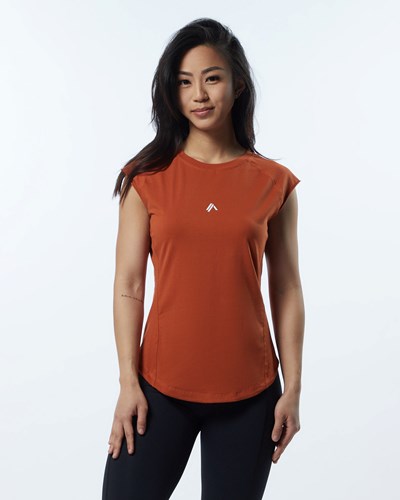 Alphalete High Performance Kort Sleeve Tee Sour Tangerine | UGBAM1946