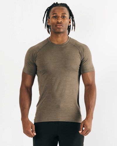 Alphalete High Performance Seamless Kort Sleeve Tee Mocha | SVJWF0613