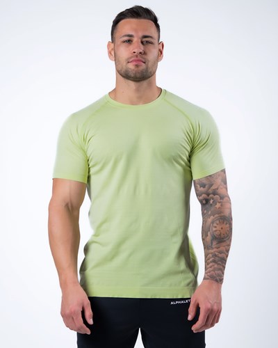 Alphalete High Performance Seamless Kort Sleeve Tee Frozen Spring | WXHQT6192