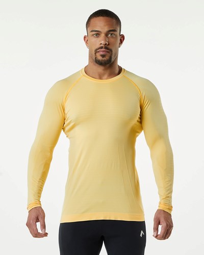 Alphalete High Performance Seamless Long Sleeve Tee Faded Honey | BFDST0756