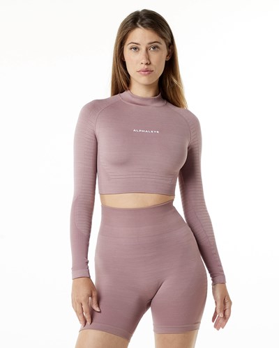 Alphalete High Performance Seamless Long Sleeve Tee Mauve | YQRDC7943