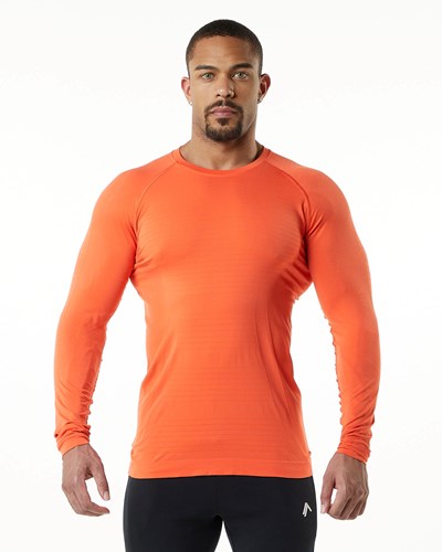 Alphalete High Performance Seamless Long Sleeve Tee Faded Strawberry | ZVKUY2514