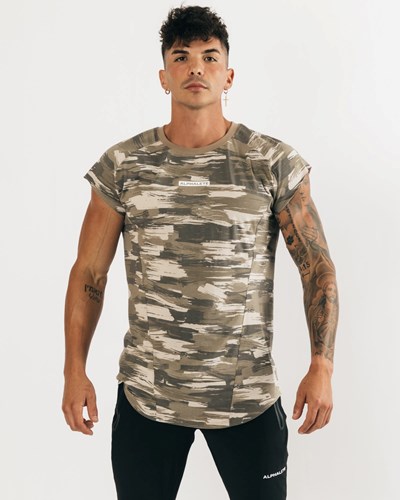 Alphalete High Performance Uden Ærmer Tee Camo | SRODQ2487