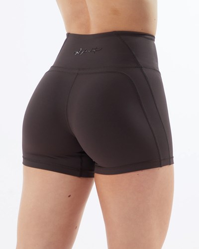 Alphalete High-Waisted Medium Compression 4" Kort Grå | LOYMV2465