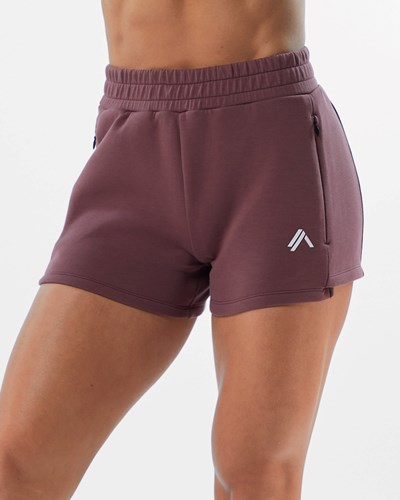 Alphalete Interlock Knit 3.5" Kort Mauve | JXGDL5341