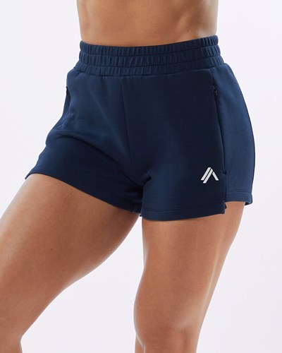 Alphalete Interlock Knit 3.5" Kort Mørkeblå | NAPMX1346