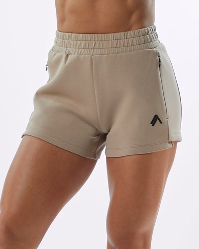 Alphalete Interlock Knit 3.5" Kort Tan | GKLDE3814