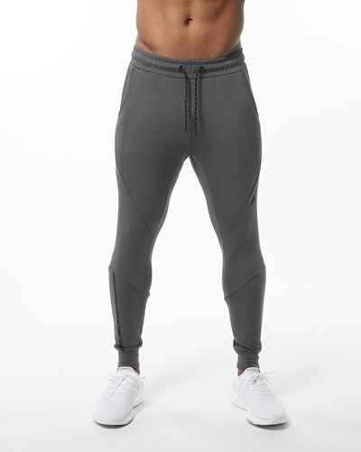 Alphalete Interlock Knit Cuffed Jogger Charcoal | PQRMN6271