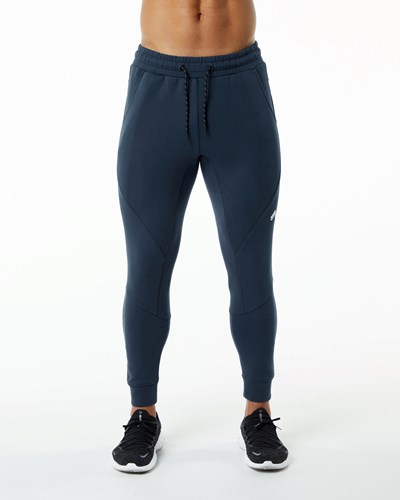 Alphalete Interlock Knit Cuffed Jogger Mørkeblå | BSARF0965