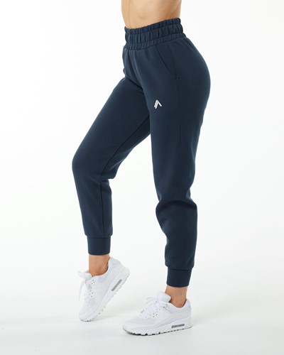 Alphalete Interlock Knit Cuffed Jogger Mørkeblå | LOJYD3712