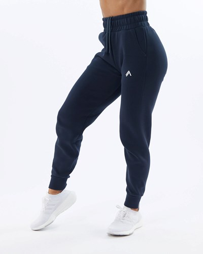 Alphalete Interlock Knit Cuffed Jogger Mørkeblå | TPARB9213