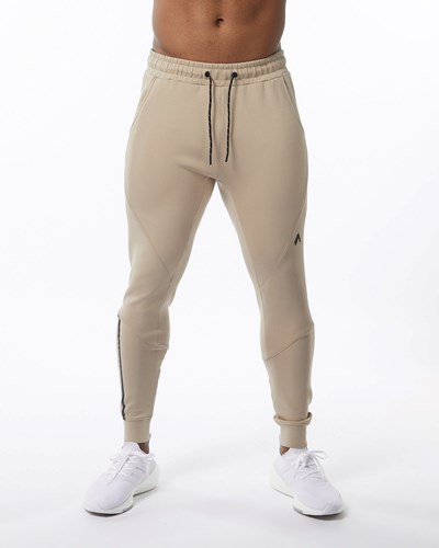 Alphalete Interlock Knit Cuffed Jogger Tan | KYJZQ0359