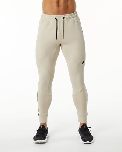 Alphalete Interlock Knit Cuffed Jogger Vanilla | TQJXO4172