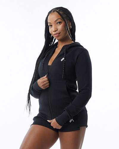 Alphalete Interlock Knit Full-Zip Hoodie Sort | GLUQN8304