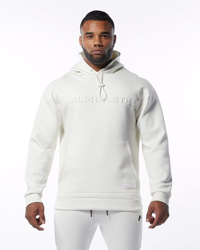 Alphalete Interlock Knit Hoodie Hvide | VELOK5318