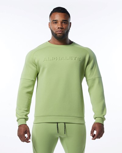 Alphalete Interlock Knit Pullover Lysegrøn | HAYWI2153